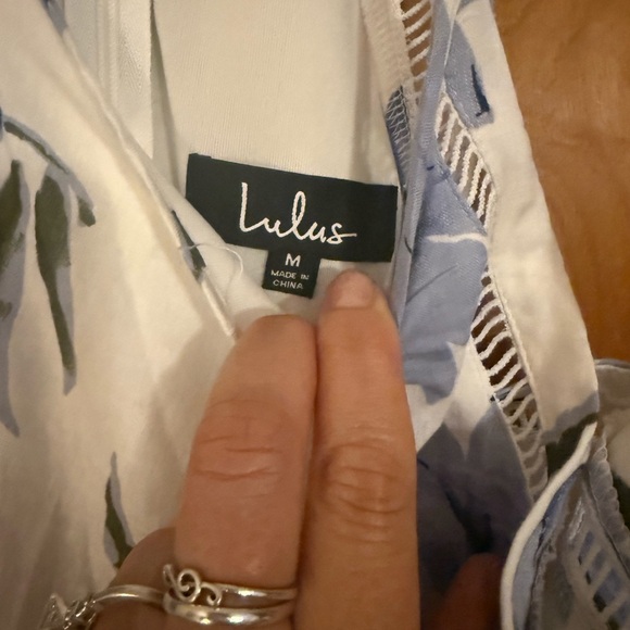 Lulu's White and Blue Floral Dress - Picture 4 of 6